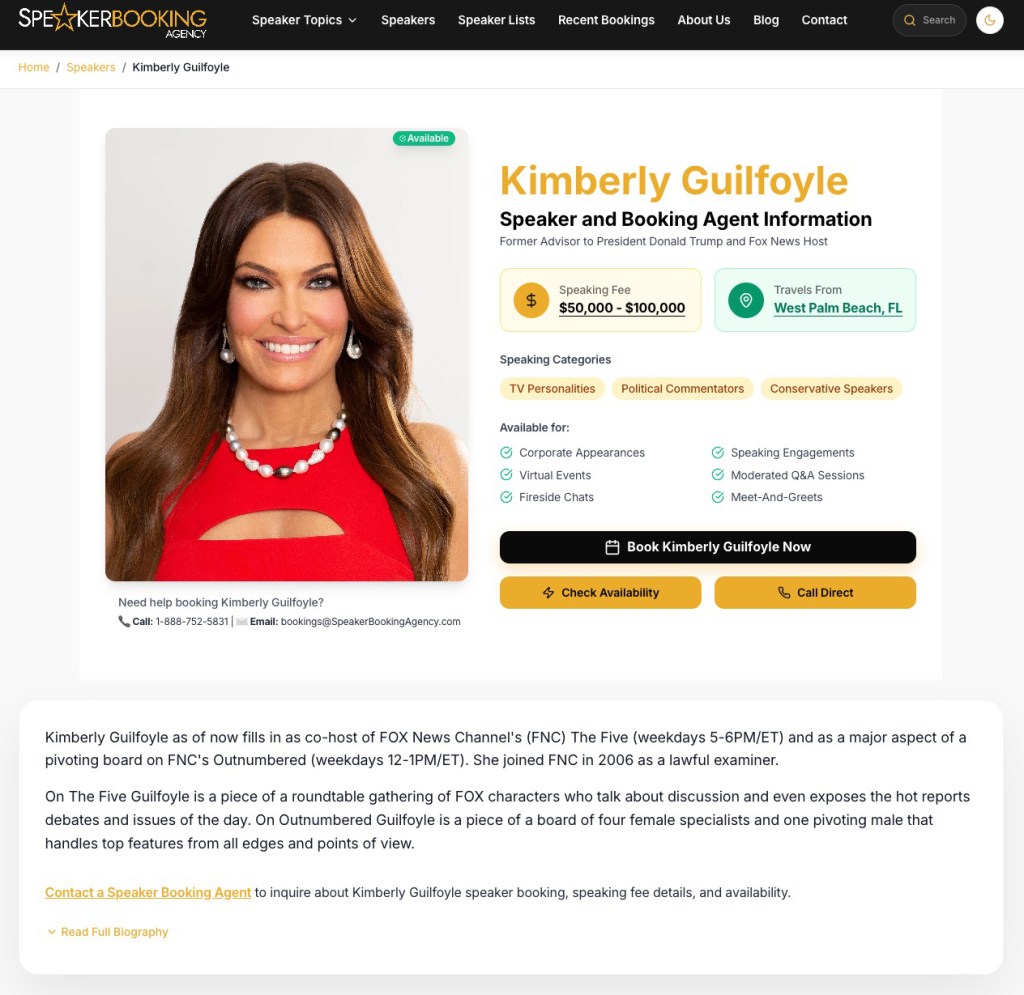 Kimberley Guilfoyle’s post-Greece grift —$100,000 per speech in Palm Beach