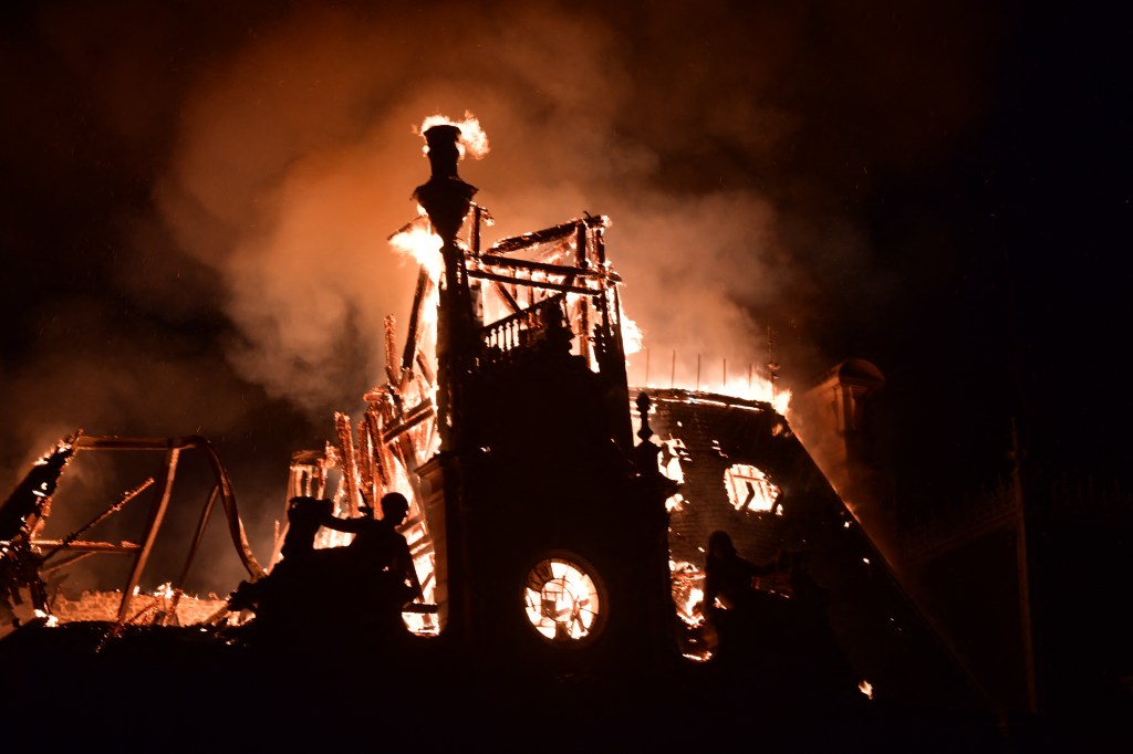 French rioters set fire to historic Limoges Town Hall as far-left demonstrations spiral out of control