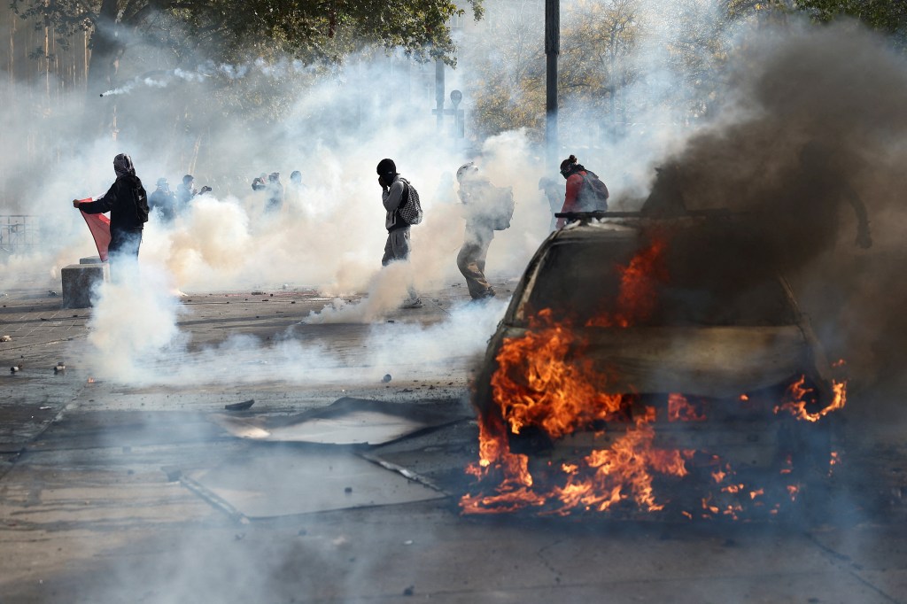 French rioters set fire to historic Limoges Town Hall as far-left demonstrations spiral out of control