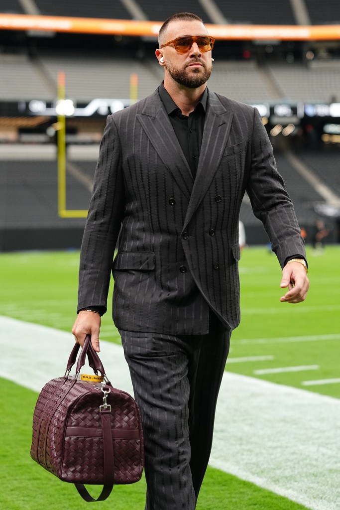 Travis Kelce rocked $94,350 outfit to Raiders showdown