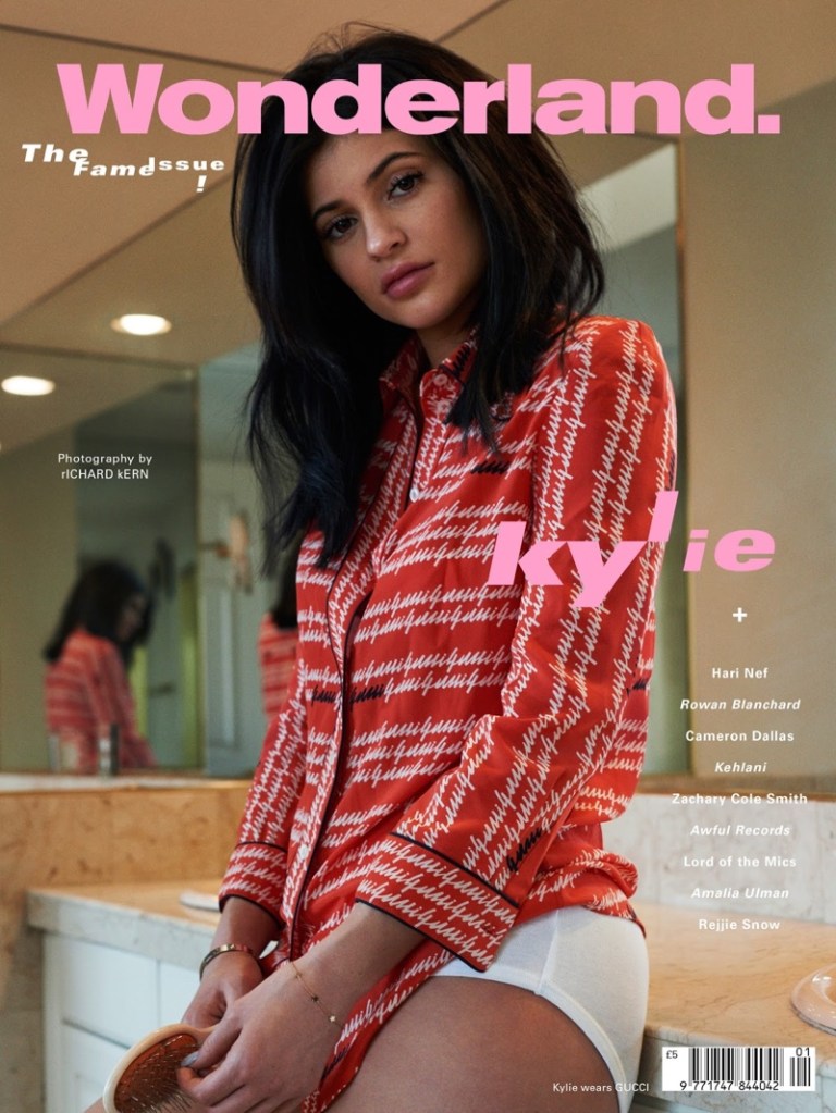 Hole-y moly: Kylie Jenner wears nothing but a fishnet stocking dress for magazine cover