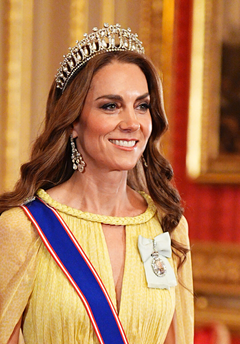Kate Middleton glows in yellow keyhole gown and tiara at state banquet