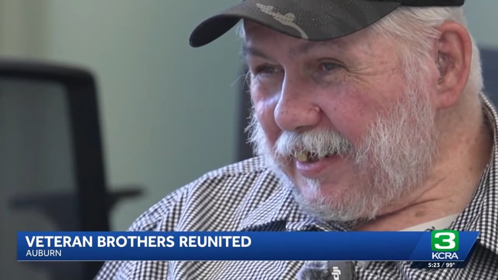 Heartwarming moment two veteran brothers living 3,000 miles apart meet face-to-face for first time in 40 years