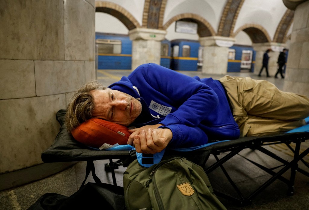 ‘Game of Thrones’ star Nikolaj Coster-Waldau pictured hiding in Ukraine metro station amid Russian air raid threat