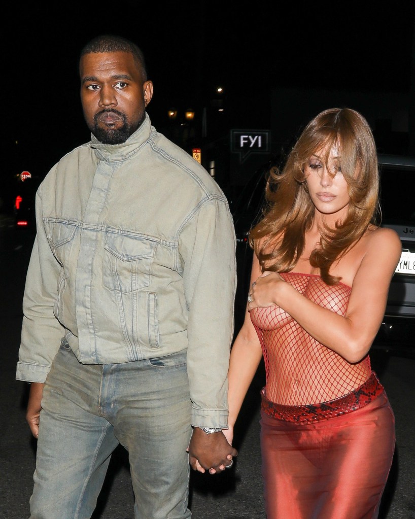 Bianca Censori steps out in fishnet bodysuit with husband Kanye West