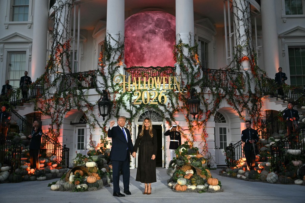 Trump and Melania surprise trick-or-treaters with Air Force One flyover at White House Halloween celebration