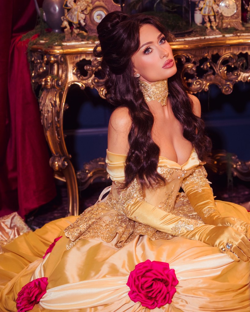 Paris Hilton gets the princess treatment in family Halloween shoot with her husband and kids