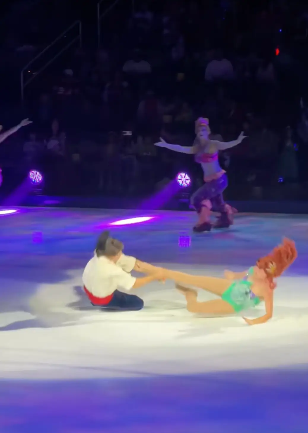 Footage shows Disney on Ice stunt go horribly wrong as skaters try move often illegal in competition