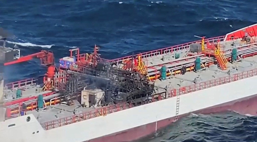Two ships ablaze in Romanian Black Sea waters, 7 sailors missing