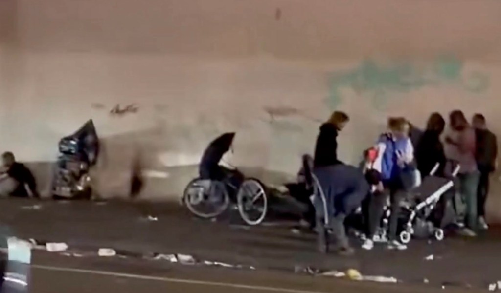 Wild moment Steve Hilton finds himself in the middle of maniac fighting security on streets of LA