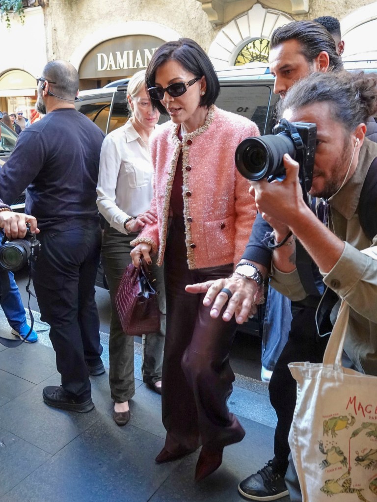 Kim Kardashian wows in plunging white gown while shopping in Rome