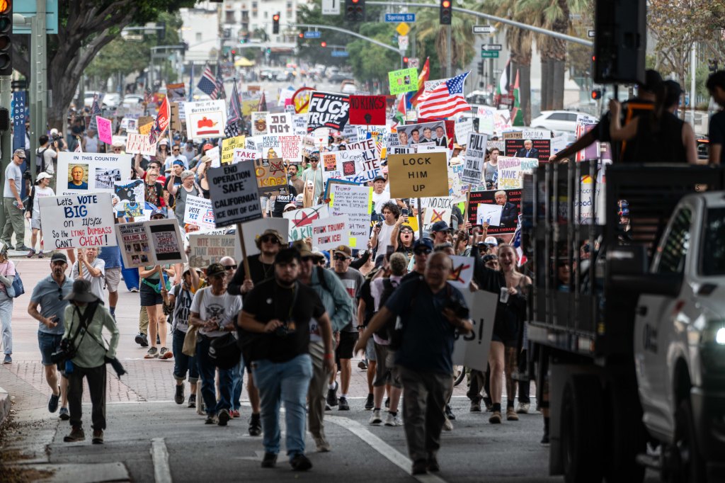 Social media interviewer choked, punched and stabbed by California ‘No Kings’ protesters