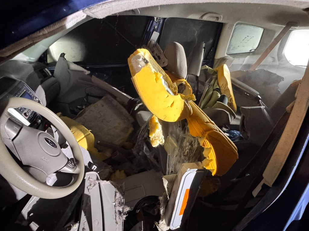Black bear shreds car to pieces after getting locked inside: ‘Fighting pretty good’