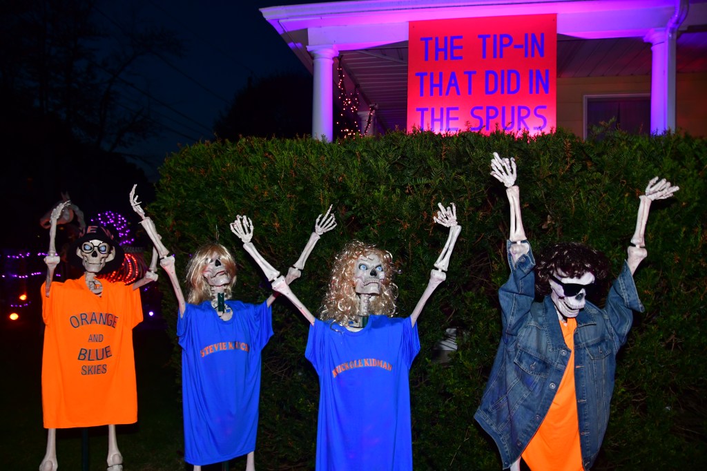Knicks fanatic’s viral Halloween display reinvents Finals ‘tip in’ with an undead twist