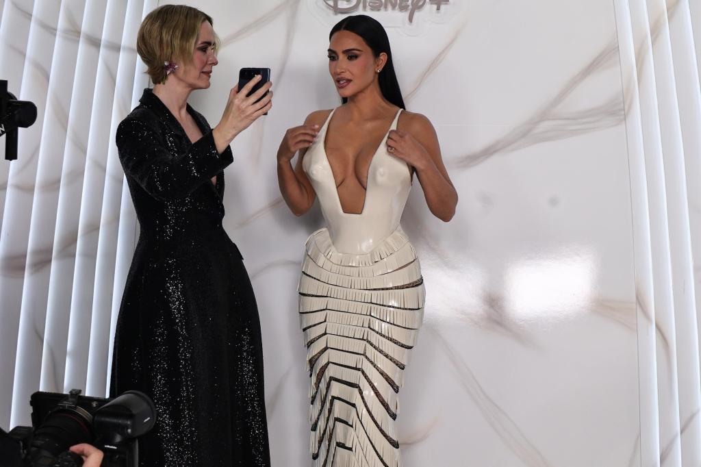 Kim Kardashian turns heads in trompe l’oeil Schiaparelli at ‘All’s Fair’ Mexico City premiere
