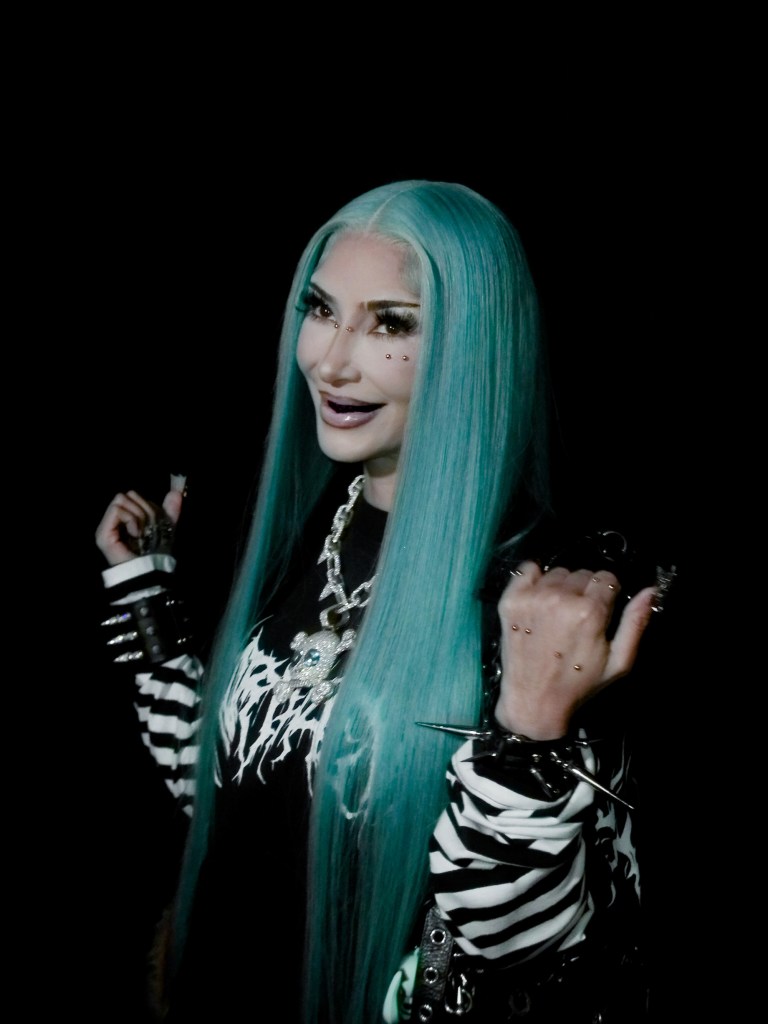 Kim Kardashian transforms into 13-year-old daughter North West for Halloween — including blue hair and piercings