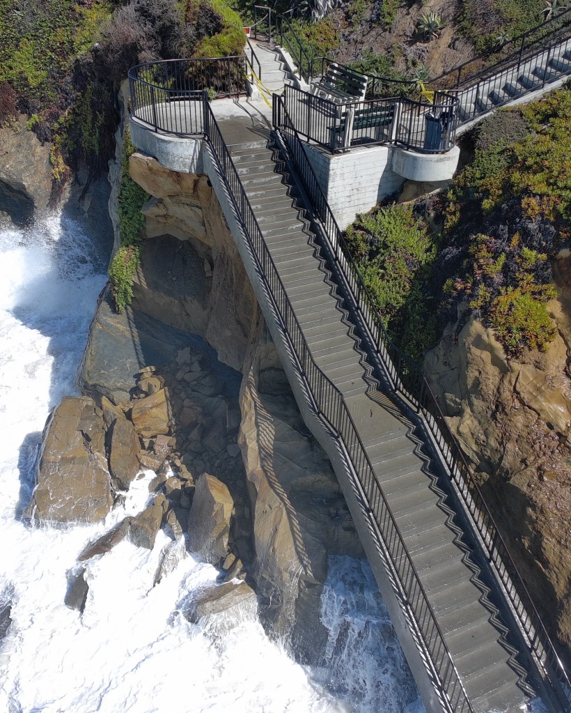 Hurricane-powered waves batter California coastline sparking massive rockslide at beauty spot