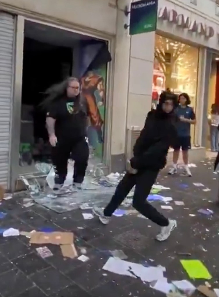 Sweat pants-clad video game store worker praised as hero for defying Franch rioters trying to loot business