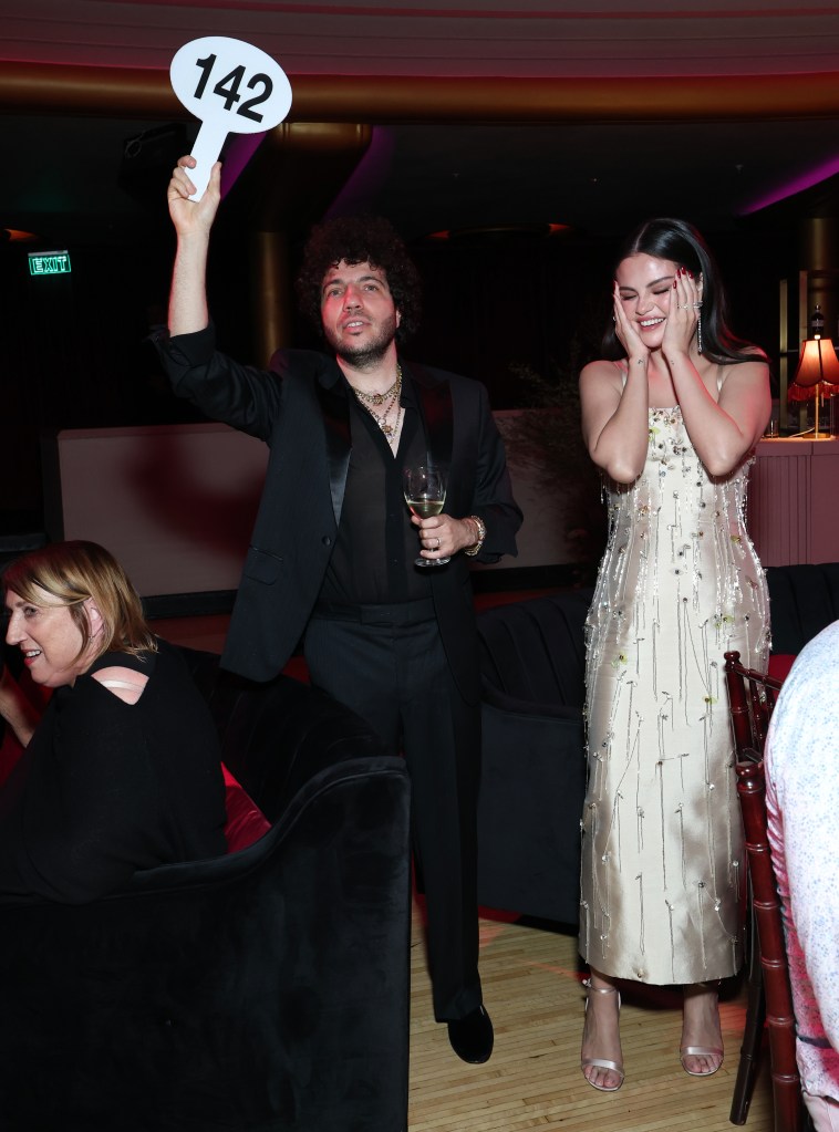 Selena Gomez sparkles in a pair of custom Prada dresses for Rare Impact Fund Gala