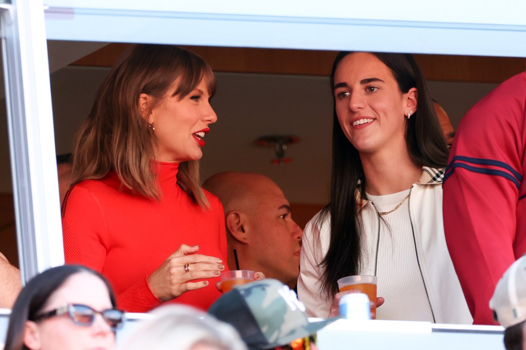 Taylor Swift hangs with Caitlin Clark, Este Haim as husband Travis Kelce’s Chiefs take on Chargers