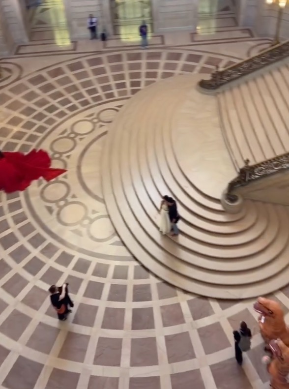 California city hall goes jurassic with dino wedding ceremony