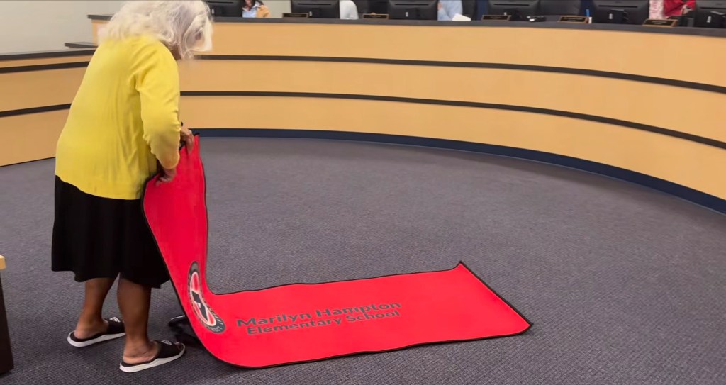 Texas custodian Marilyn Hampton breaks down in tears as new elementary school is named in her honor