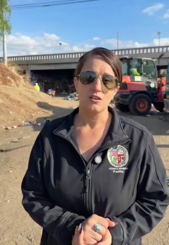 Freeway encampment crackdown takes disturbing turn as dozens arrested, dogs and chickens found