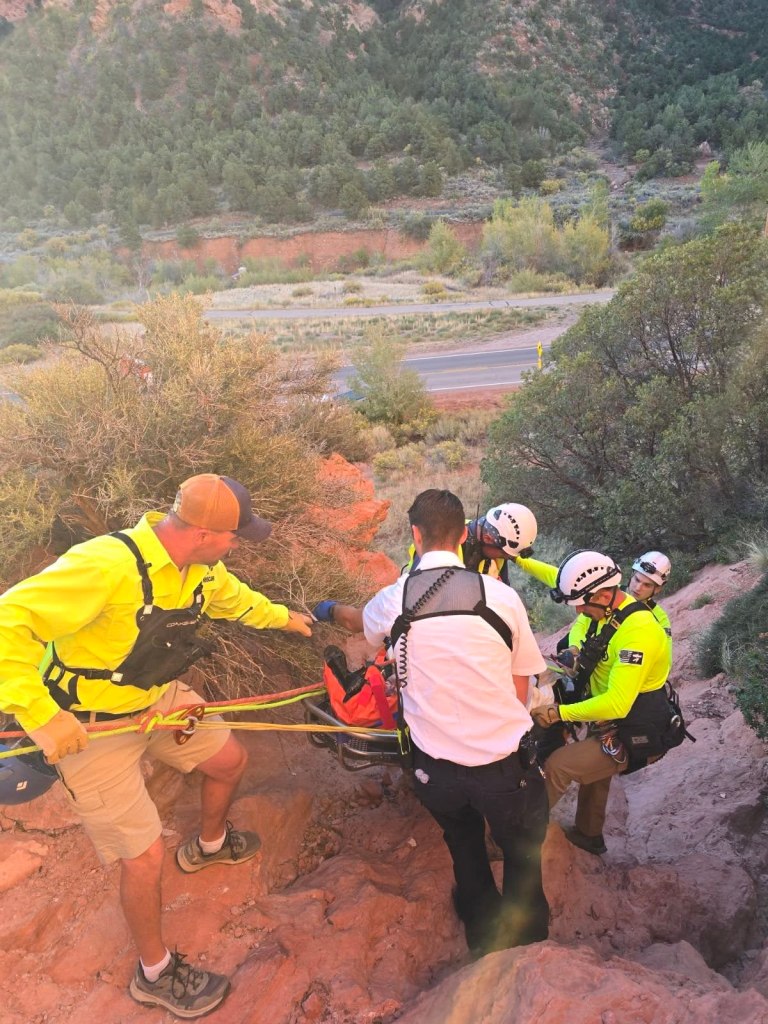 Hiker miraculously survives 100 foot fall after getting wedged between rocks