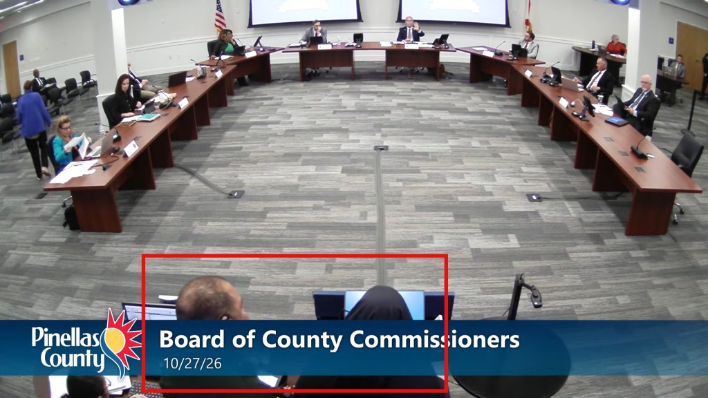 Woman wearing burka escorted out of Florida county meeting after playing call to prayer recording